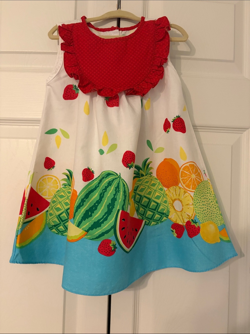 RicRac And Ruffles Girls Adorable Fruit Dress Size 4T EUC